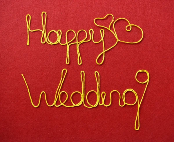 Wedding ribbon greeting — Stock Photo, Image