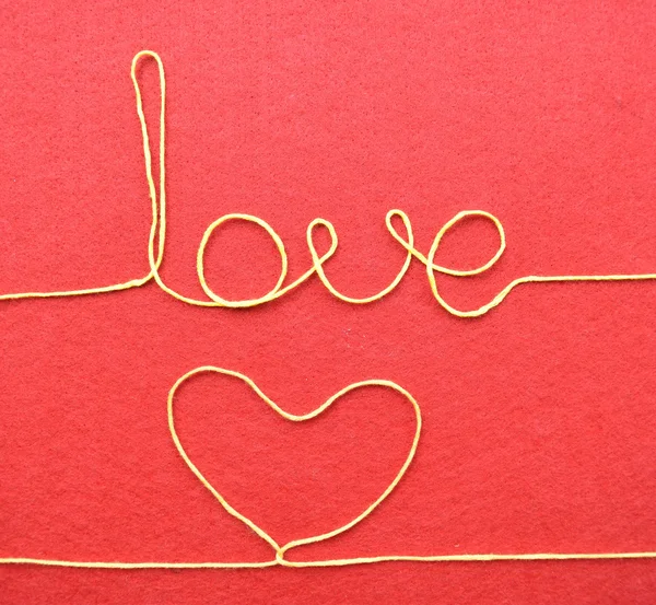 Heart and word made from wire — Stock Photo, Image