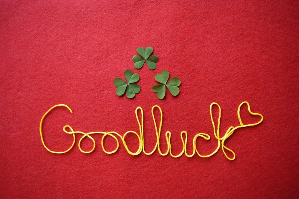 Good luck ribbon greeting carg — Stock Photo, Image