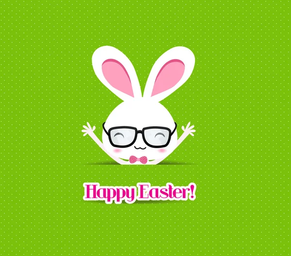 Happy easter bunny greeting card — Stock Vector