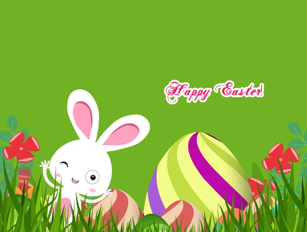 Easter eggs and bunny background — Stock Vector