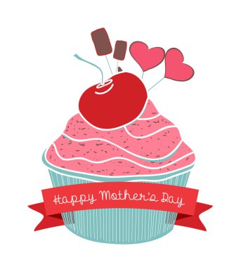 Mutlu anneler günü ile cupcake