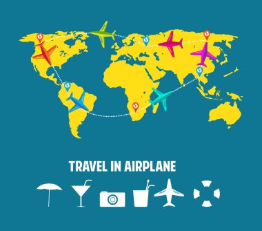 Uçak, yaz tatil tasarım seyahat