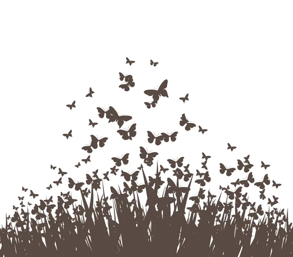 Kelebekler siluet tasarlamak — Stok Vektör