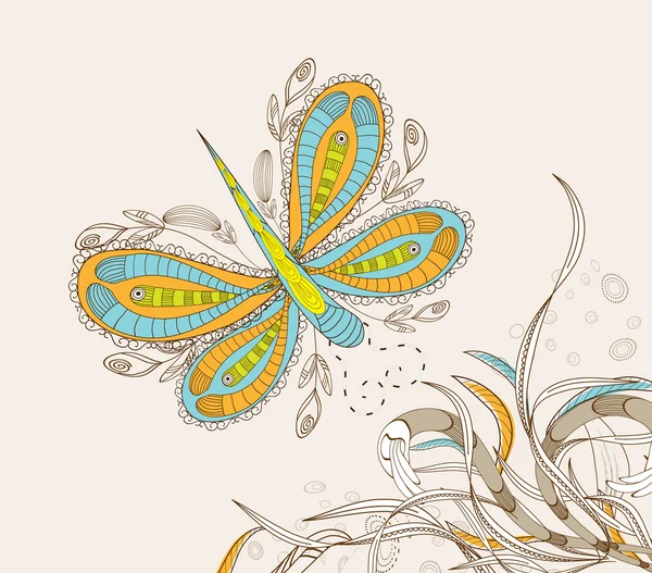 Doodle fundo floral — Vetor de Stock