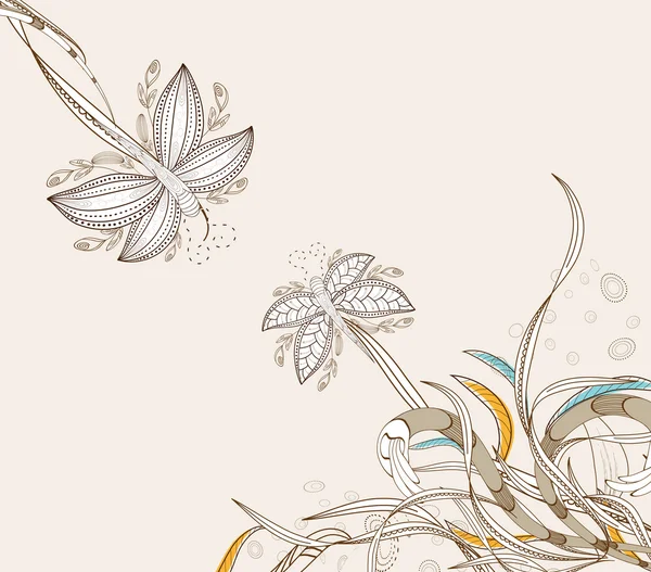 Doodle fondo floral — Archivo Imágenes Vectoriales