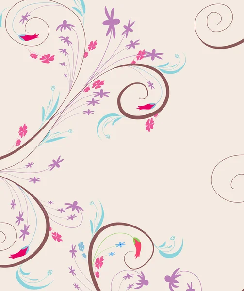 Doodle florals fond vintage — Image vectorielle