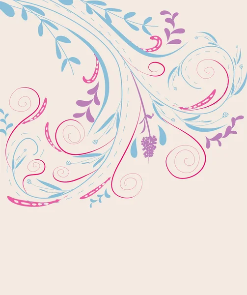 Doodle florals fond vintage — Image vectorielle