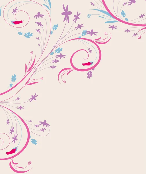 Doodle florals vintage background — Stock Vector