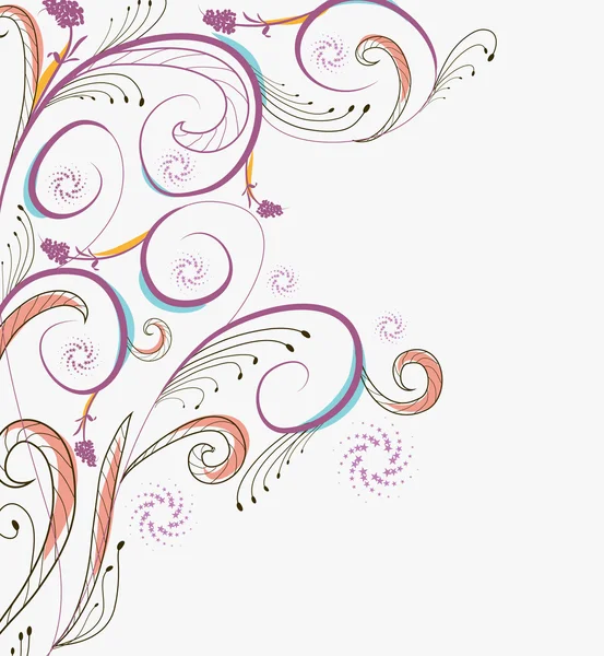 Doodle florals fondo vintage — Vector de stock