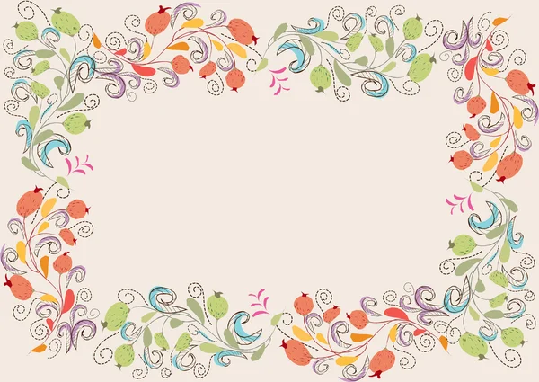 Cadre de doodle floral — Image vectorielle