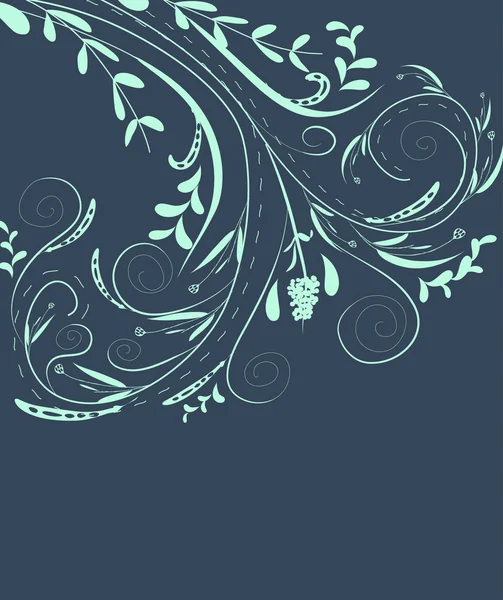 Doodle floral, textura floral — Vetor de Stock