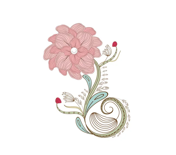 Fiori vintage doodle florals — Vettoriale Stock