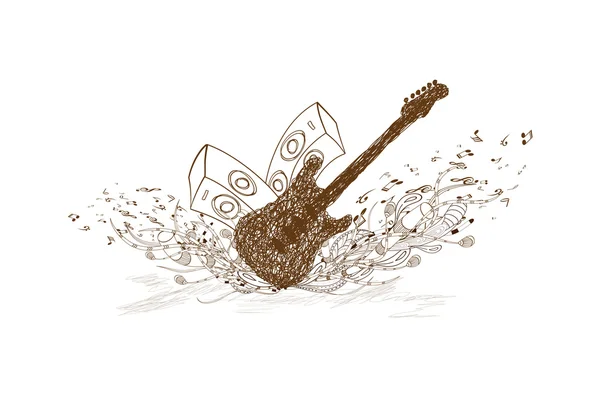 Musique d'art de la guitare — Image vectorielle