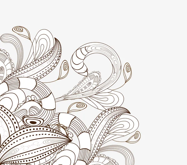 手描画落書き花の背景 — ストックベクタ