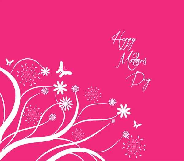 Happy Mothers Day florals en vlinders achtergrond — Stockvector