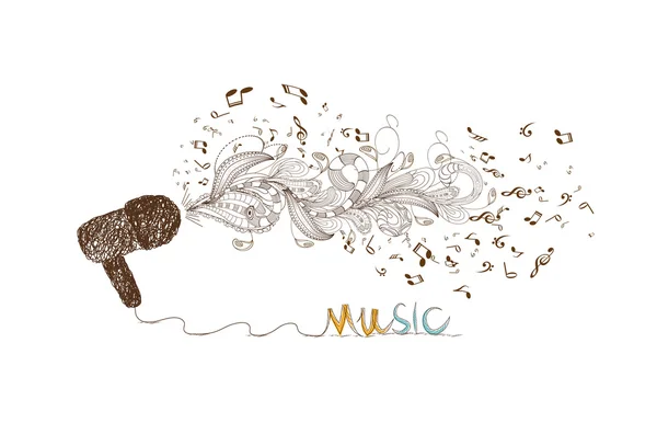 I love music doodle art — Stock Vector