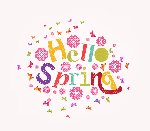 Lettering Hello spring — Stock Vector