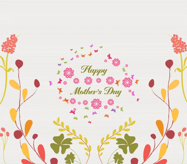 Día de la madre tarjeta de felicitación floral — Archivo Imágenes Vectoriales