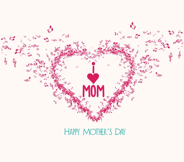 Μητέρες ημέρα μουσική ευχετήρια κάρτα — Διανυσματικό Αρχείο