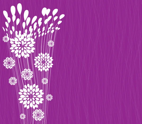 Fleurs printanières sur fond violet — Image vectorielle