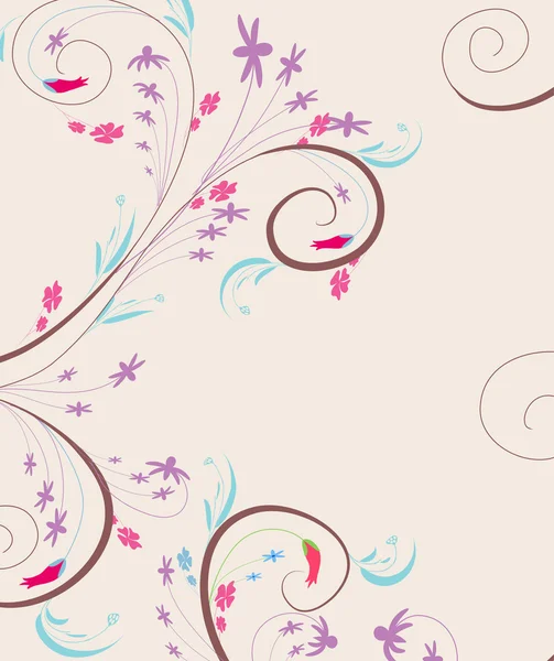 Винтажный фон цветка каракулей — стоковый вектор