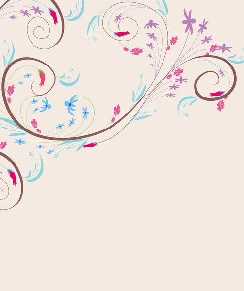 Doodle florals vintage background — Stock Vector