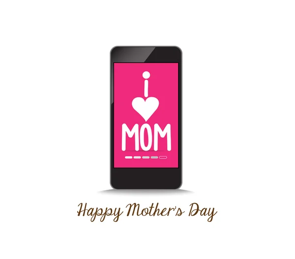 I love mother by phone Stock Illustration