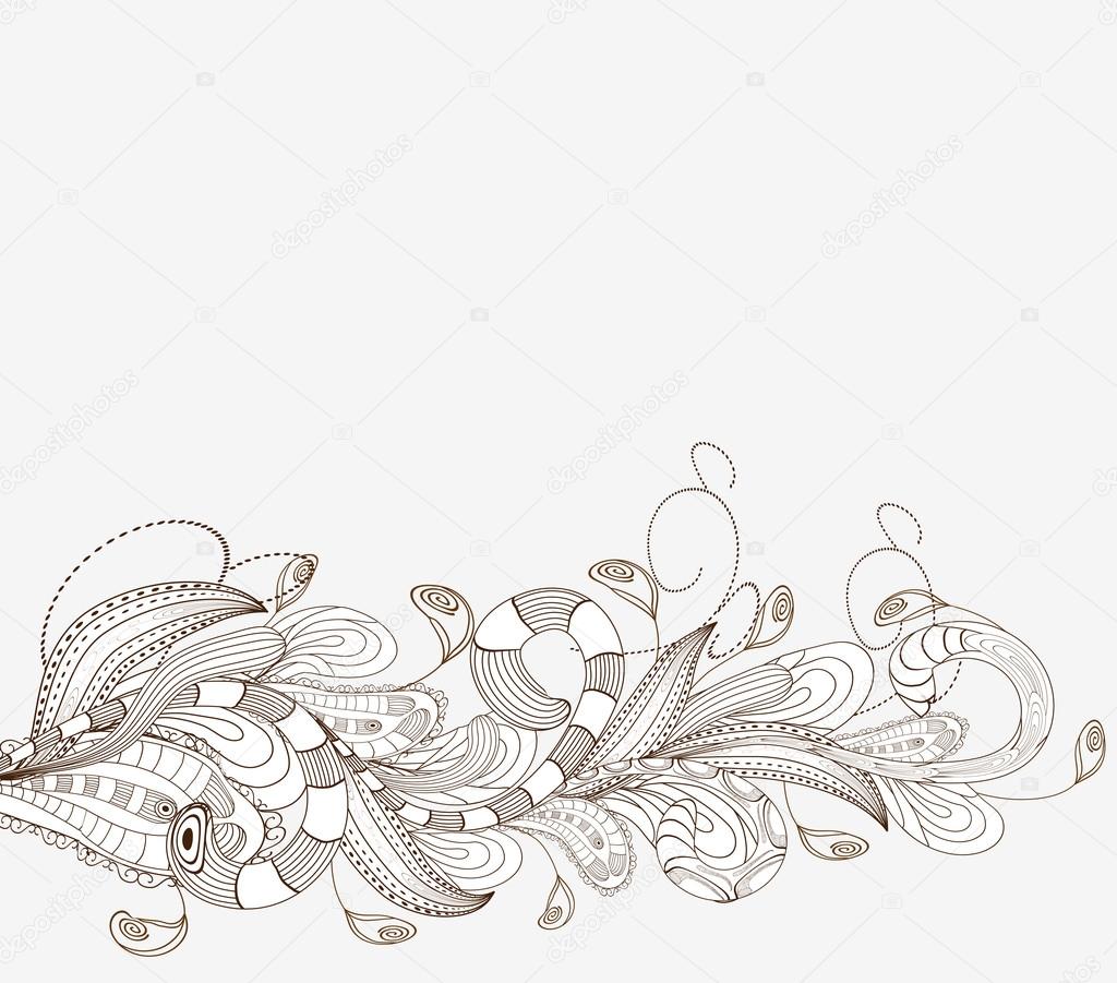 Hand Drawn doodle floral background