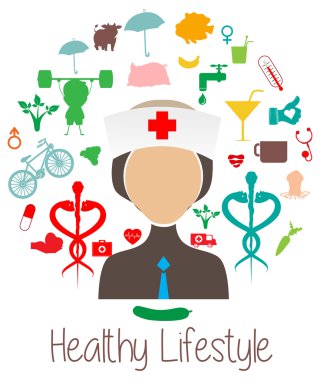 Sağlıklı yaşam biçimi simgeleri