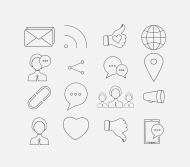 ince Sosyal Icon set