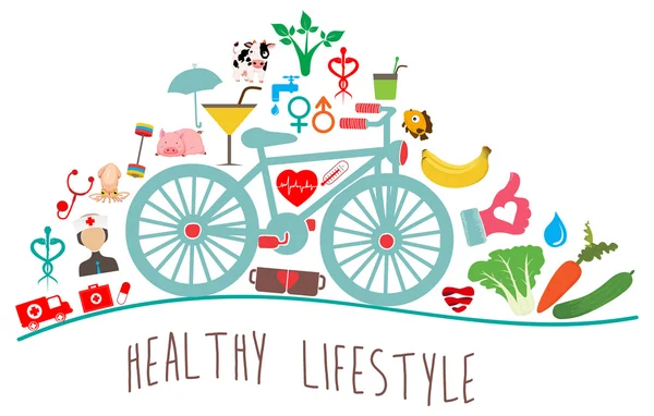 健康的生活方式背景 — 图库矢量图片