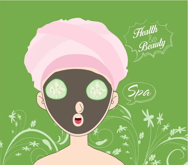 Woman with facial mask — Stock Vector