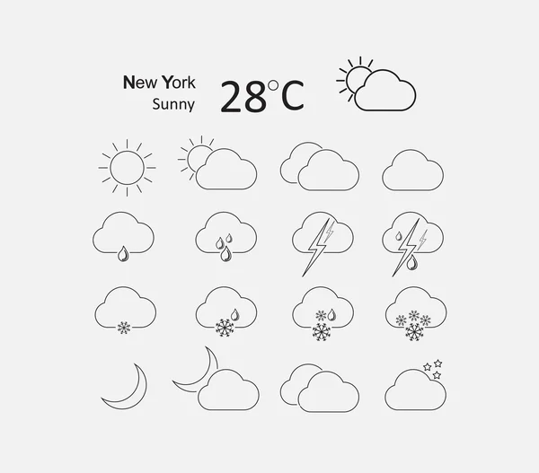 Sada ikon tenké počasí — Stockový vektor