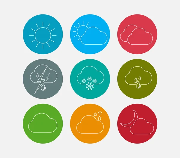 Conjunto de ícones de linha meteorológica — Vetor de Stock