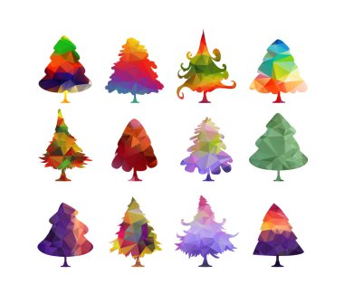 Renkli Noel ağaçları