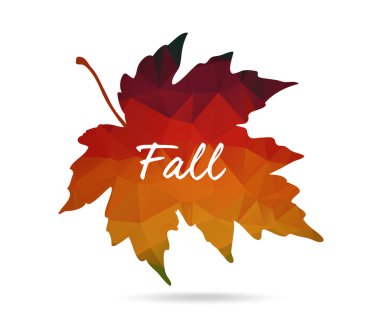 Üçgen tarzı renkli akçaağaç yaprağı