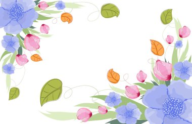 suluboya gül ve yaprakları