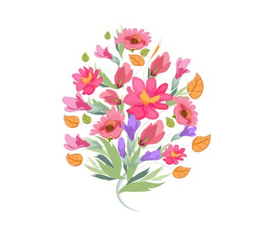 Sulu Boya renkli çiçekler