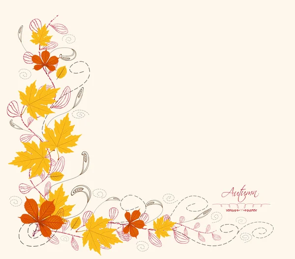 Autumn frame with leaves — Stock Vector