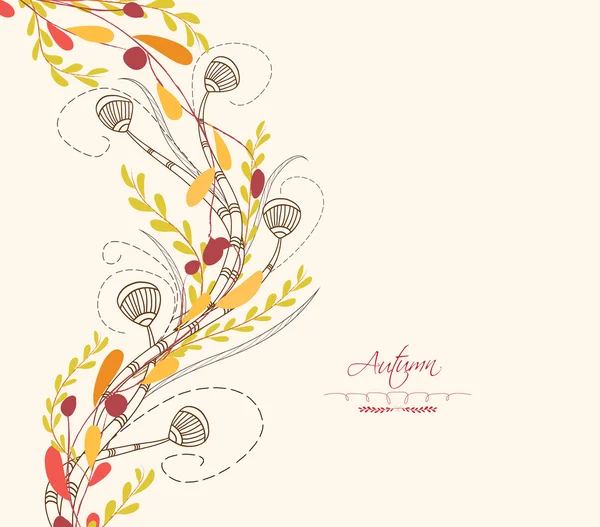 Card with autumn leaves — Stock Vector