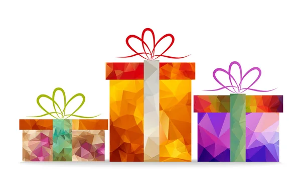 Christmas geometrical gifts — Stock Vector