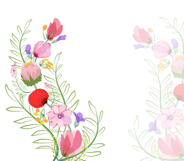 Flores en acuarelas — Archivo Imágenes Vectoriales