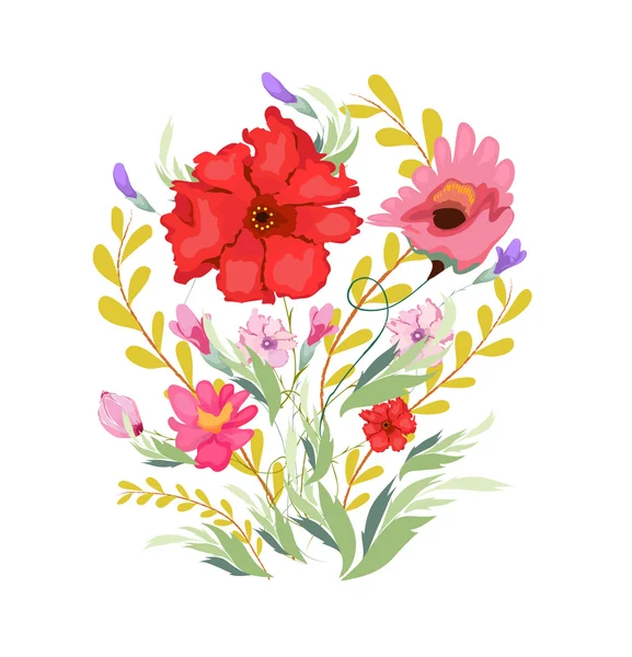 Paint Watercolor Flowers — Stock Vector