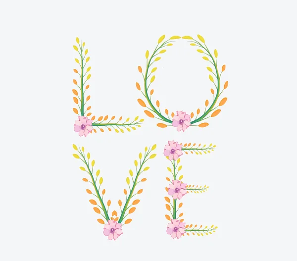 Aquarel woord Love — Stockvector