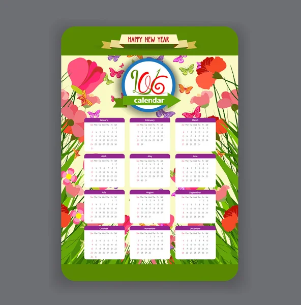 Calendrier du printemps 2016 — Image vectorielle