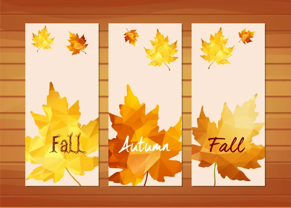 Höstens banners med maple lämnar — Stock vektor