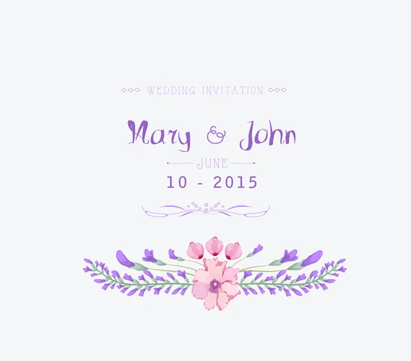 Invitación floral de boda — Vector de stock