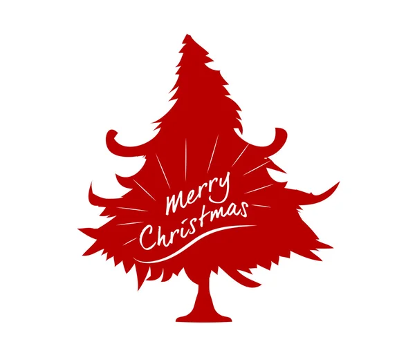 Šťastný nový rok a veselé vánoční strom — Stockový vektor