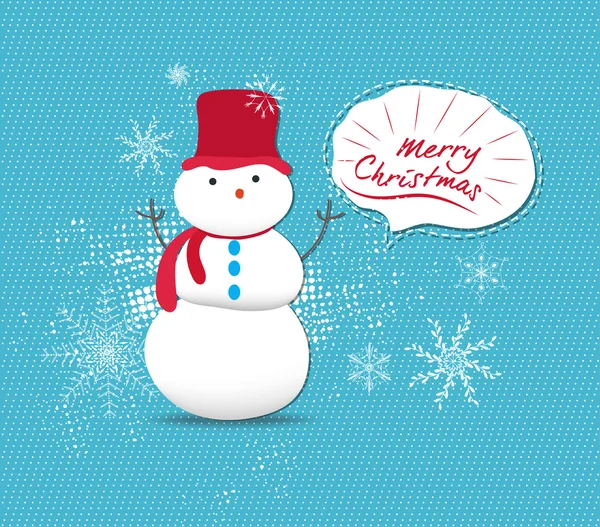 PrintMerry Navidad con ilustraciones muñeco de nieve — Archivo Imágenes Vectoriales
